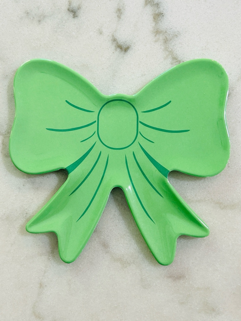 Bow Plate The Spring Shop Green Bright Bow Plate- Party Bow Tray -Bow Dish-NEW